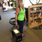 Here I am at Reno Cycling and Fitness, where they wanted to measure the distance between my seat bones to get me the right-sized seat. Ok, if the number is way too high I won't tell you!